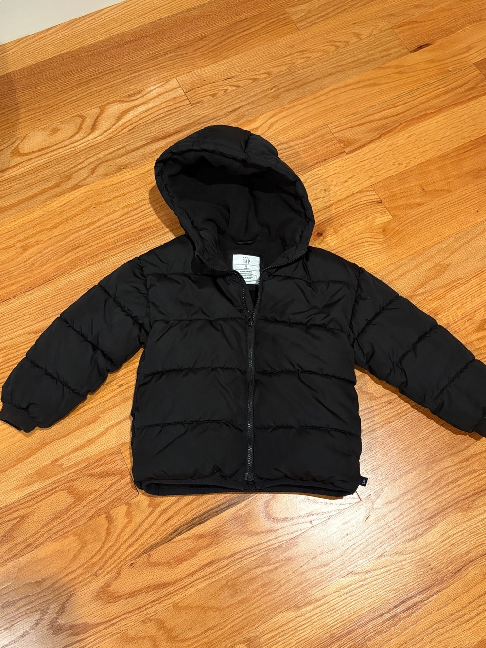 GAP Kids Black Hooded Puffer Coat